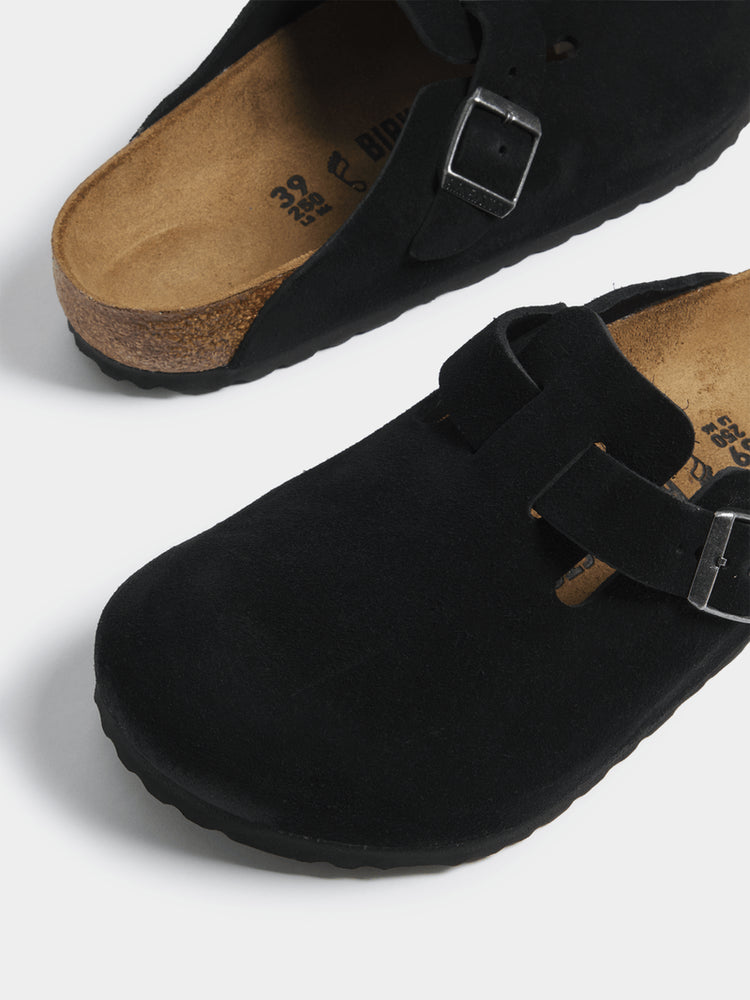 Birkenstock Boston Suede Black Clog