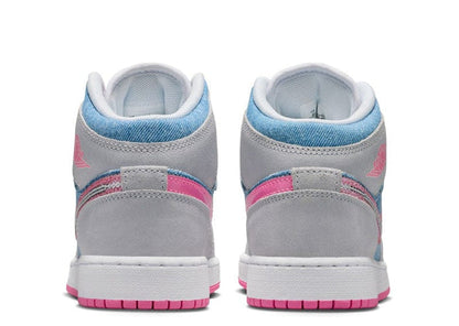 AIR JORDAN 1 MID DENIM SEQUIN “CobaltBliss/Pink Glow”