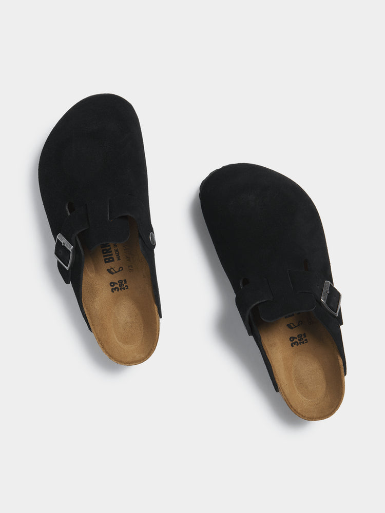 Birkenstock Boston Suede Black Clog