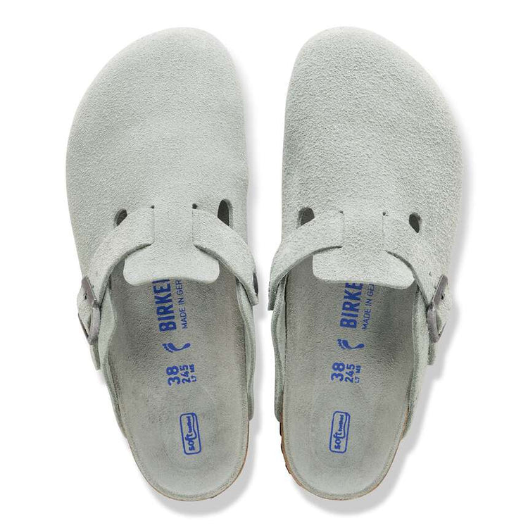 Birkenstock Boston buckle suede clogs
