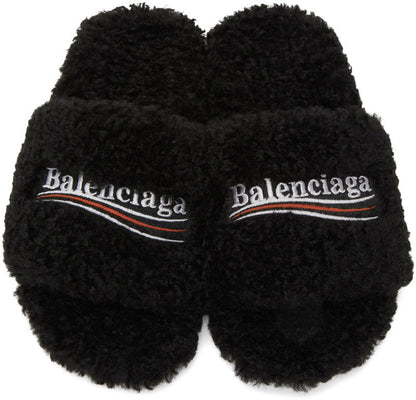 Balenciaga Furry Slide Sandals