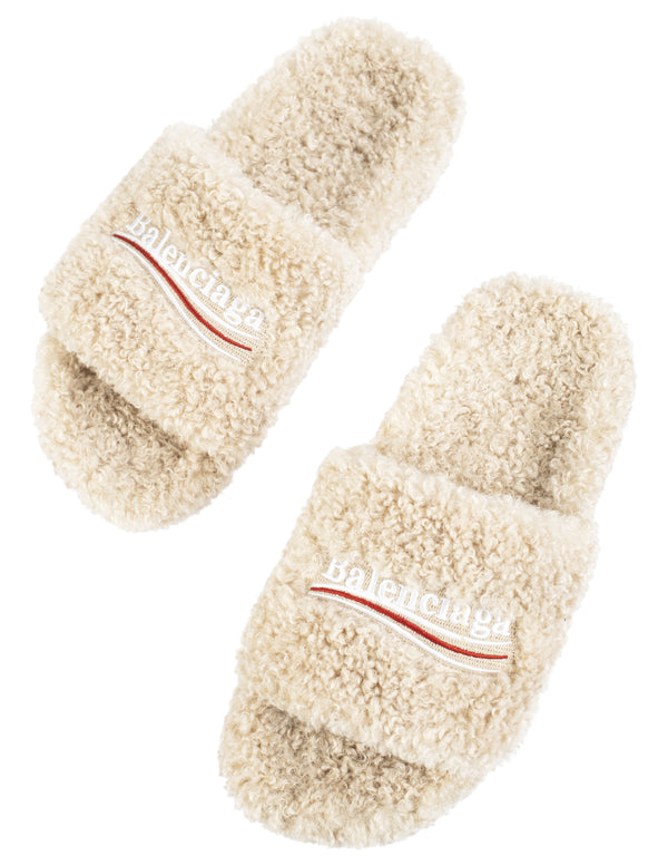 Balenciaga Furry Slide Sandals