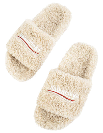 Balenciaga Furry Slide Sandals
