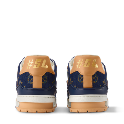 LOUIS VUITTON DENIM TRAINERS ‘CALF LEATHER TRIM’