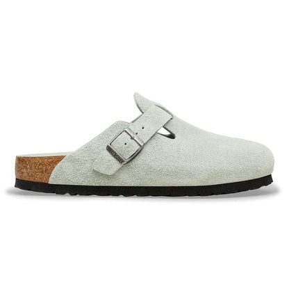 Birkenstock Boston buckle suede clogs