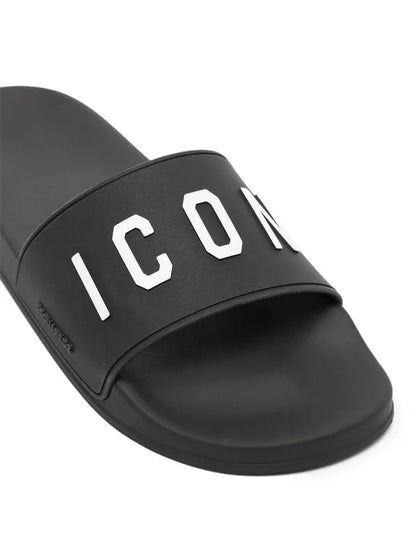 DSQUARED2 logo-print flat slides
