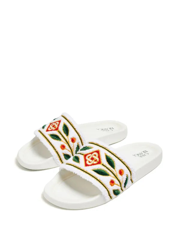 Casablanca embroidered terry slides