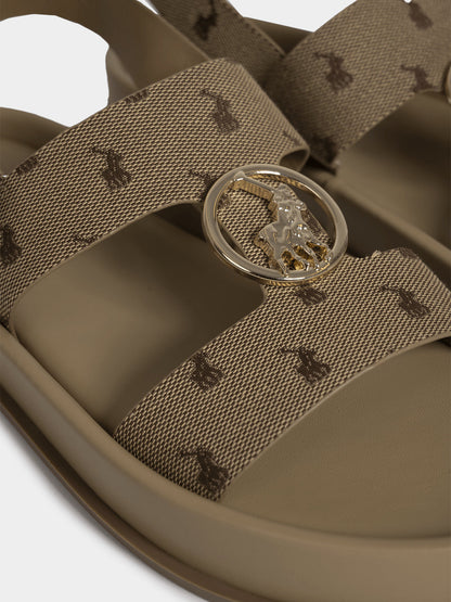 Women's JacquardPolo Stone Moulded Trim Sandals