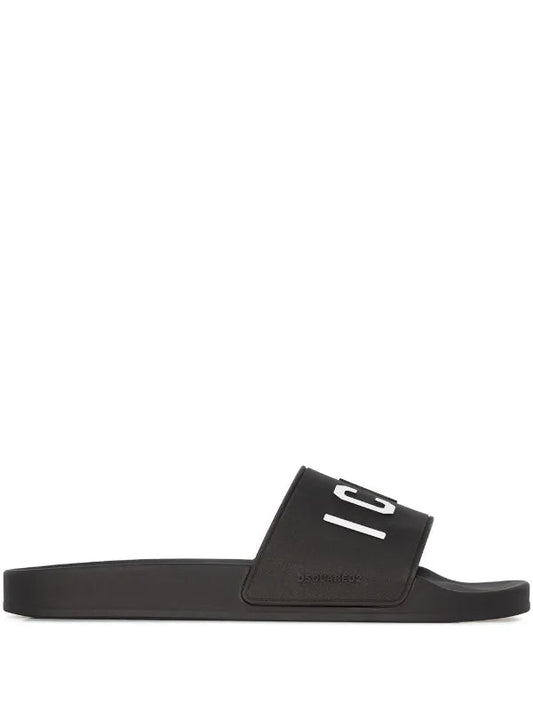 DSQUARED2 logo-print flat slides