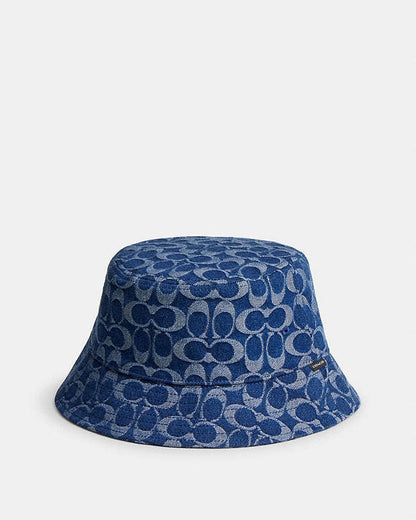 COACH Signature Jacquard/Denim Bucket Hat