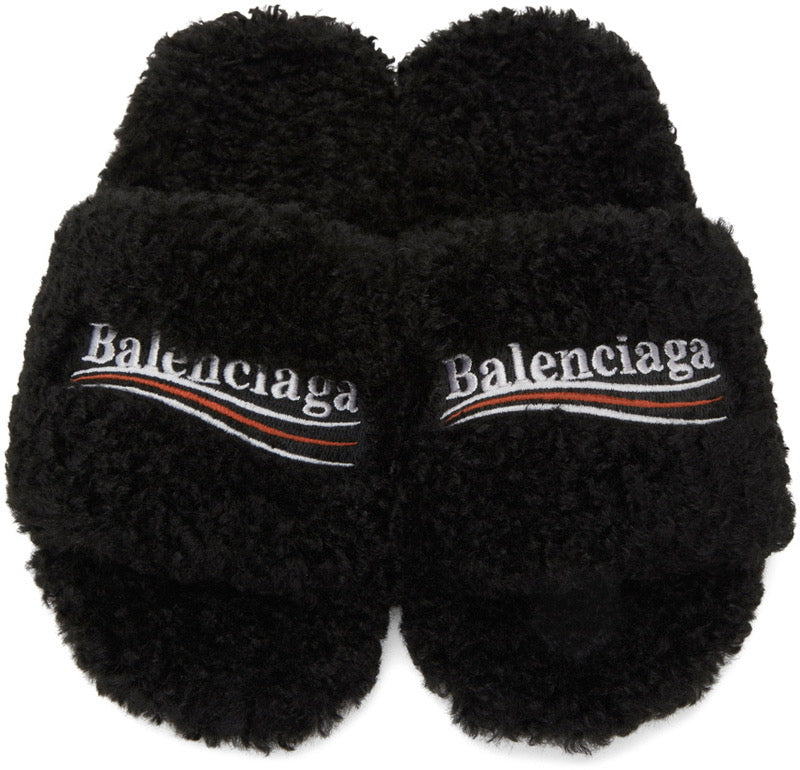 Balenciaga Furry Slide Sandals