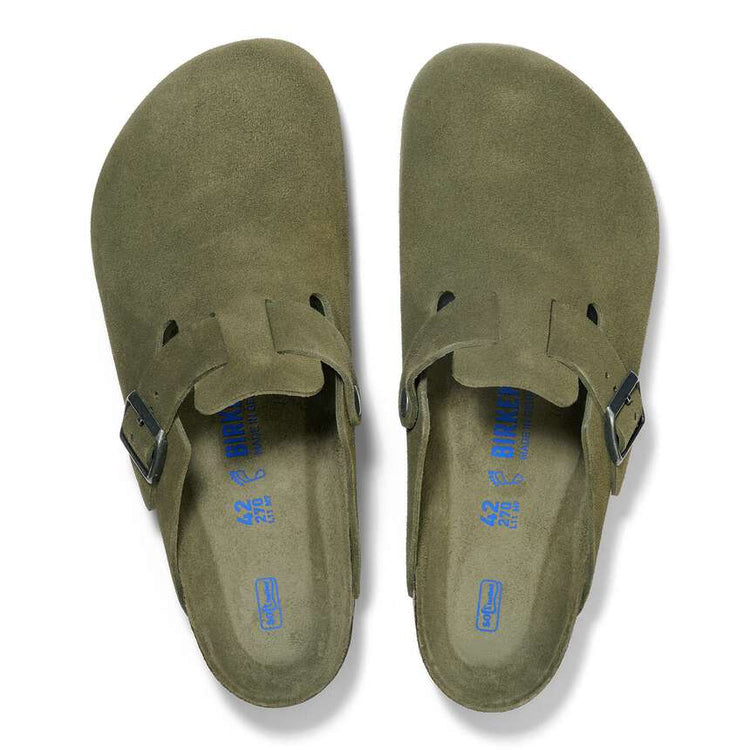 Birkenstock Boston Soft Footbed Suede “Green”