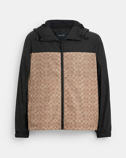COACH Signature Full Zip Windbreaker in Recycled Polyester