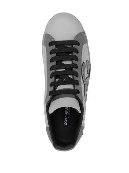 Dolce & Gabbana Sneakers portofino grey paneled embossed