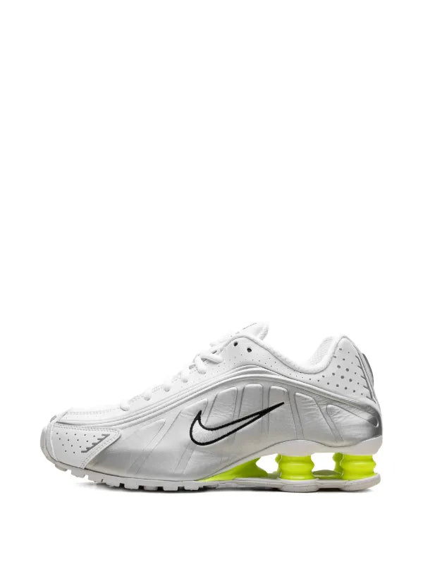Nike Shox R4 "White/Metallic Silver/Volt