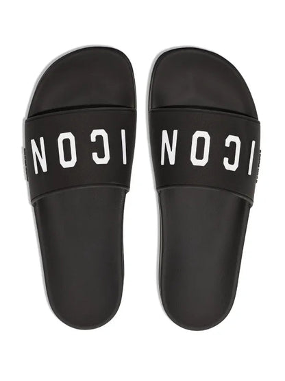 DSQUARED2 logo-print flat slides
