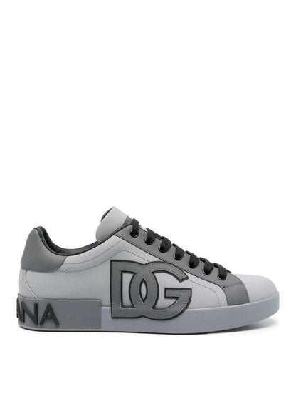 Dolce & Gabbana Sneakers portofino grey paneled embossed
