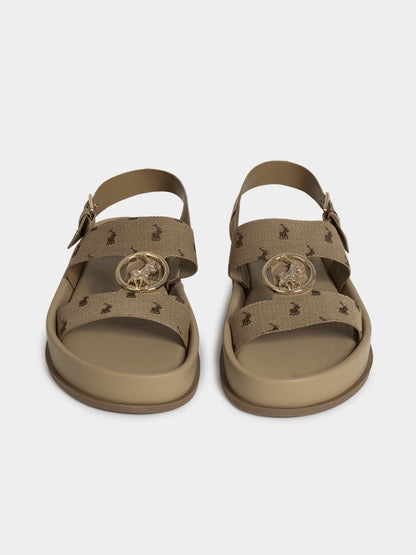 Women's JacquardPolo Stone Moulded Trim Sandals